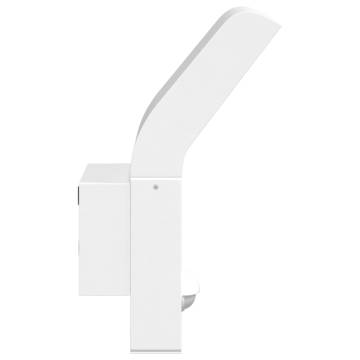 Outdoor LED Wall Lights with Sensors - 2pcs White Aluminium