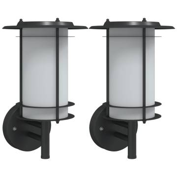 Outdoor Wall Lights 2pcs Black Stainless Steel - Stylish & Durable