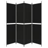 4-Panel Room Divider Black - 200x200 cm Fabric | Hipomarket