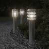 Outdoor Floor Lamps 3pcs Silver 60 cm Stainless Steel Colour silver Quantity in Package 3 Bulb Quantity 1 Model basic 