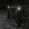 Outdoor Floor Lamps with Sensors - 3pcs Black 60cm Stainless Steel