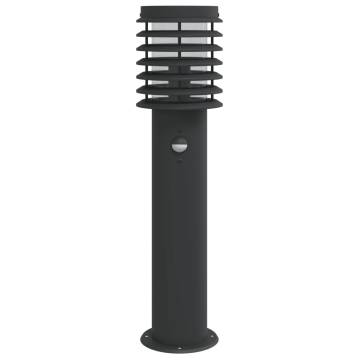 Outdoor Floor Lamps with Sensors - 3pcs Black 60cm Stainless Steel