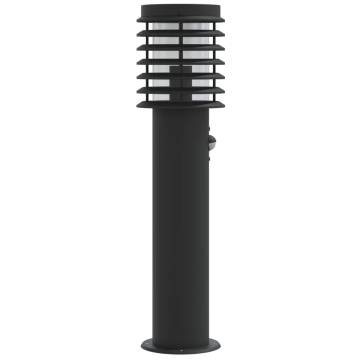 Outdoor Floor Lamps with Sensors - 3pcs Black 60cm Stainless Steel