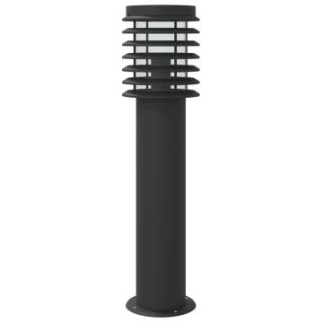 Outdoor Floor Lamps with Sensors - 3pcs Black 60cm Stainless Steel