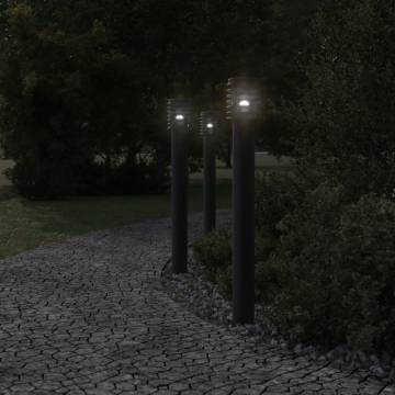 Stylish Outdoor Floor Lamp with Built-in Outlet - 110cm Black