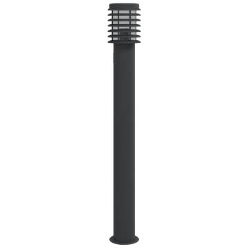 Stylish Outdoor Floor Lamp with Built-in Outlet - 110cm Black