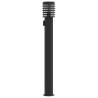 Stylish Outdoor Floor Lamp with Built-in Outlet - 110cm Black