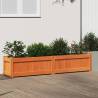 Garden Planter Wax Brown 150x31x31 cm - Solid Wood Pine