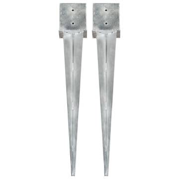 Ground Spikes 2 pcs Silver - Durable Galvanised Steel