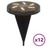 Solar Ground Lights Outdoor Set of 12 Warm White | HipoMarket