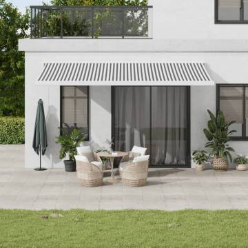 Retractable Awning Anthracite & White - 5x3m Fabric & Aluminium