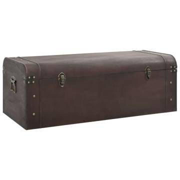 Treasure Chest with Latches - Dark Brown Plywood Storage