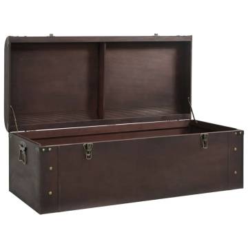 Treasure Chest with Latches - Dark Brown Plywood Storage