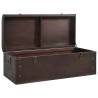 Treasure Chest with Latches - Dark Brown Plywood Storage