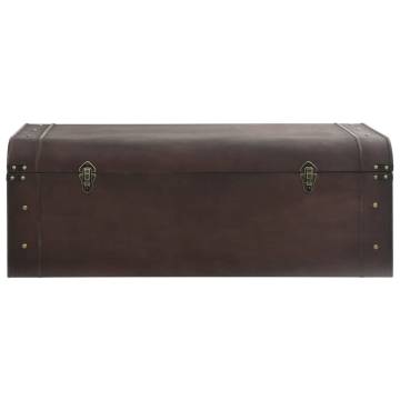 Treasure Chest with Latches - Dark Brown Plywood Storage