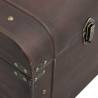 Treasure Chest with Latches - Dark Brown Plywood Storage