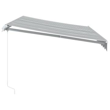 Manual Retractable Awning with LED - Anthracite & White 350x250cm