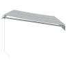 Manual Retractable Awning with LED - Anthracite & White 350x250cm