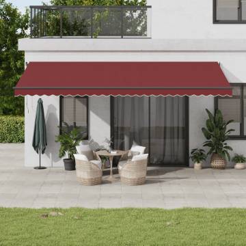 Manual Retractable Awning Burgundy 600x300 cm - Hipomarket