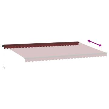 Manual Retractable Awning Burgundy 600x300 cm - Hipomarket