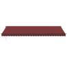 Burgundy Manual Retractable Awning with LEDs - 600x300 cm