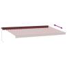 Burgundy Manual Retractable Awning with LEDs - 600x300 cm