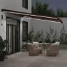 Automatic Retractable Awning with LEDs - Burgundy 450x300 cm