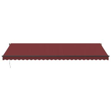 Automatic Retractable Awning with LEDs - Burgundy 600x300 cm