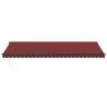 Automatic Retractable Awning with LEDs - Burgundy 600x300 cm