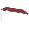 Automatic Retractable Awning with LEDs - Burgundy 600x300 cm