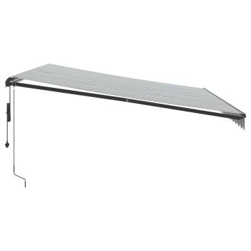 Automatic Retractable Awning Anthracite & White 450x300 cm