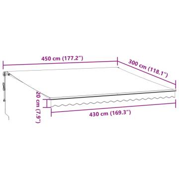 Automatic Retractable Awning Anthracite & White 450x300 cm