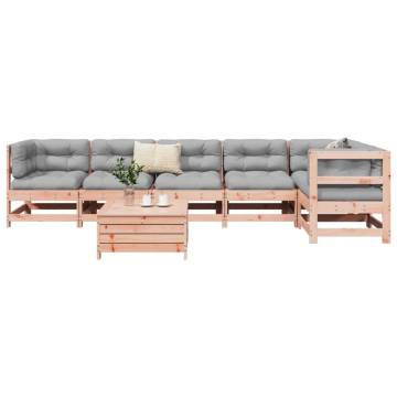 7 Piece Garden Sofa Set - Solid Wood Douglas Fir | HipoMarket