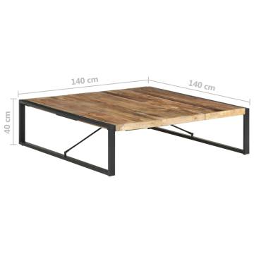 Stylish Coffee Table - 140x140x40 cm Rough Mango Wood