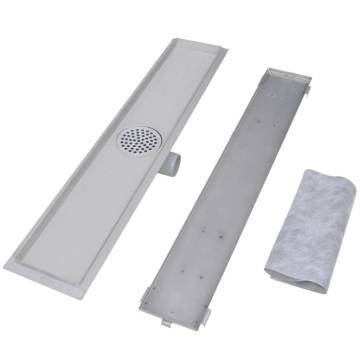 Stylish Linear Shower Drain - 2 pcs Stainless Steel 730x140 mm