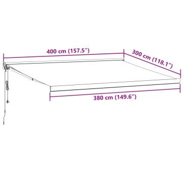 Retractable Awning Anthracite & White 4x3m - Durable & Stylish