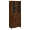 Elegant Brown Oak Highboard - Stylish Storage Solution