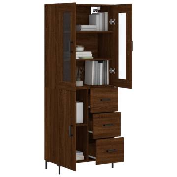 Elegant Brown Oak Highboard - Stylish Storage Solution