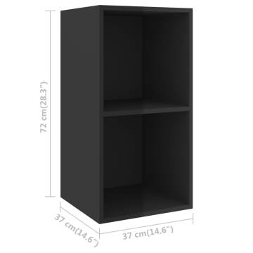 4 Piece High Gloss Black TV Cabinet Set | Hipomarket