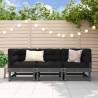 3 Piece Garden Lounge Set Grey Solid Wood Pine Colour grey pine Quantity in Package 1 Model 2x corner +middle 