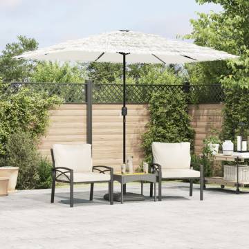 Garden Parasol with Steel Pole - White 300x200 cm | HipoMarket