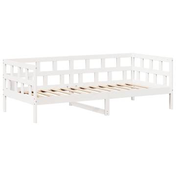 Day Bed Set with Roof - White Solid Pine 80x200 cm | HipoMarket