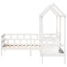 Day Bed Set with Roof - White Solid Pine 80x200 cm | HipoMarket