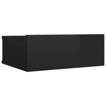 Floating Nightstand High Gloss Black - Stylish & Practical