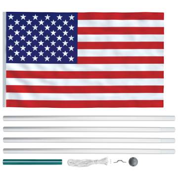 US Flag and Pole Aluminium 6.2 m - Show Your Patriotism