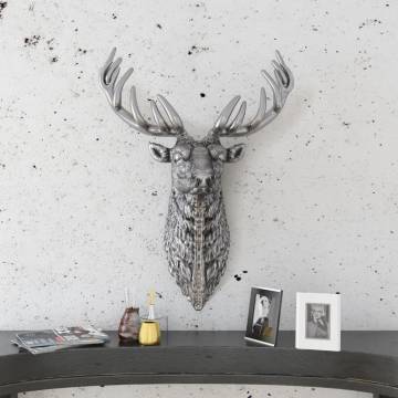 Silver Aluminium Deer Head Wall Decoration - Unique Home Decor