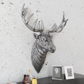 Silver Aluminium Deer Head Wall Decoration - Unique Home Decor