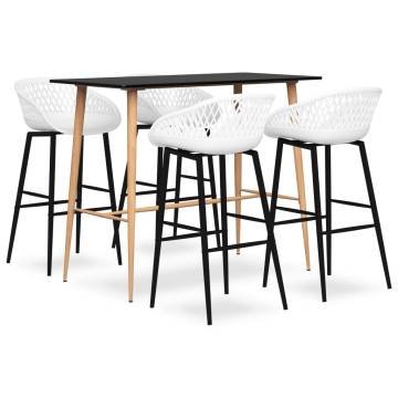 5 Piece Bar Set Black and White - Modern Design for Any Space