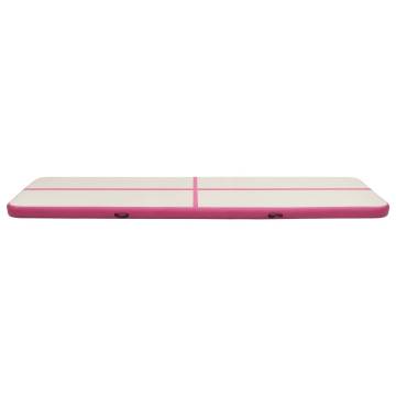 Inflatable Gymnastics Mat with Pump - 800x100x15 cm Pink