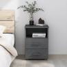 Bedside Cabinet HAMAR Dark Grey 40x35x62 cm Solid Wood Pine Colour dark grey Quantity in Package 1 